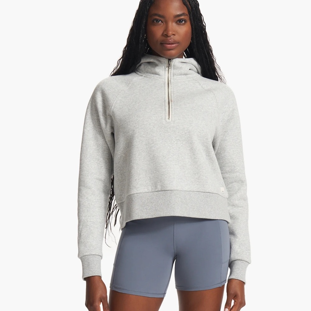 Women's Gray Half-Zip Hoodie